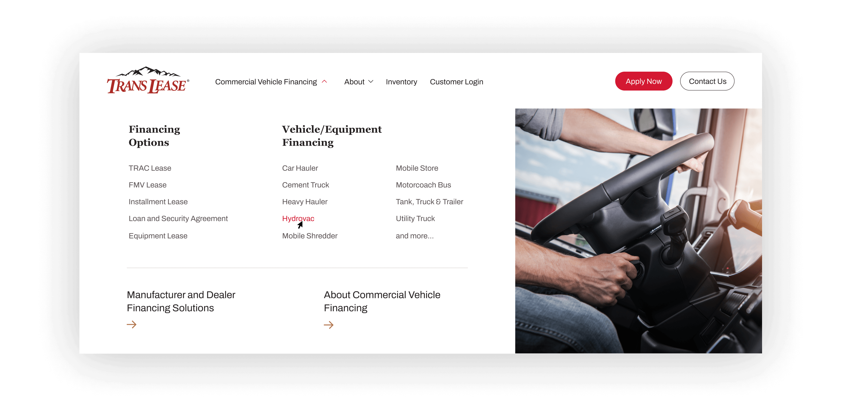 Mega nav design